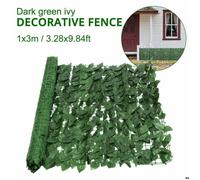 Haie Artificielle Lierre 300 x 100 cm, Brise-Vue UV pour Balcon, Jardin, Terrasse et Clôture - Vert Foncé