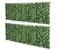 Haie artificielle - Outsunny - PE - 300x100cm - Vert clair, Vert foncé