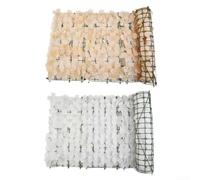 Haie de jardin flexible réaliste pour feuilles de cerisier - 50 x 100 cm - Pour décoration murale extérieure et protection contre le vent - Blanc ou rose