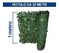 HAIE SYNTHÉTIQUE ARTIFICIELLE ARELLA EDERA MT 1 X 20 AVEC SUPPORT EN MAILLE (291