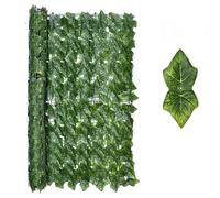 Haies et écrans de lierre artificiels; Clôture de jardin avec feuilles artificielles pour ombrage pergolas; Haie artificielle enroulable pour l'intimité; Idéal pour les jardins, balcons et décoration