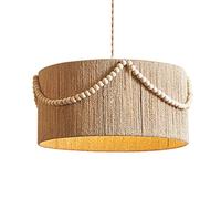 HAIIQU Suspension Abat-jour Bohême Lampe suspendue en corde de chanvre rustique Abat-jour de lumière pendante de chambre à coucher E27 Lustre Pour Balcon Restaurant Salon De Thé Salon Salon