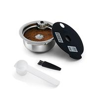 HAILASRE Capsule réutilisable compatible avec Bosch Tassimo 220ml | Capsule inox rechargeable,crème onctueuse,sans BPA,facile à nettoyer,économique et écologique-set cuillère+brosse