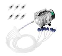 HAILEA ACO318 Pompe à air Commerciale 45W avec collecteur 6 vannes pour Aquarium Bassin Fontaine hydroponie Comprend 10m de Tuyau Anti-Retour et Pierres