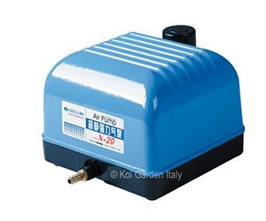 Hailea Pompe à air, oxygénateur pour aquarium et bassin V20, jusqu'à 1200 l/h, pompe à membrane avec boîtier en aluminium