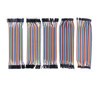 Hailege Jumper Wires 200pcs / 5x40Pin Dupont Wire Assortiment Kit pour Planche d’essai Protype Board mâle à mâle, mâle à Femelle, Femelle à Femelle