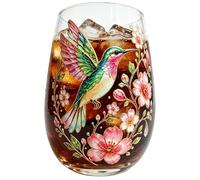 Hailerio Tasse à thé,Mug À Boisson 300 Ml Avec Un Motif D'Oiseaux Et De Fleurs - Mug À Thé En Verre - pour Fête d'Anniversaire, Mariage, Bar Whisky, Cuisine, Maison, Café et Bar