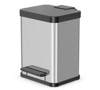 Hailo 0619-200 Hailo Collecteur de déchets à pédale Öko uno plus M, 17 L, inox