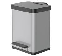 Hailo 0619-220 Hailo Collecteur de déchets à pédale Öko uno plus M, 17 L, argent