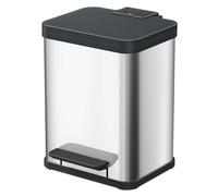 Hailo 0622-200 Hailo Poubelle à pédale Öko duo plus M, 2x9 litres, acier inoxydable