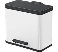 Hailo Poubelle à pédale Öko Duo Plus L Tri sélectif 17+9 L Blanc
