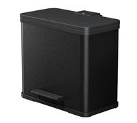 Hailo poubelle à pédale Öko duo plus L, 17+9 L, noir en tôle d'acier et plastique, mécanisme Soft-Close, - 1 pièce (0630-260)