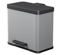 Hailo 0633-220 Poubelle à pédale Öko Trio Plus L - 3 x 9 l, argent
