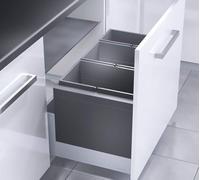 HAILO 3631881, trieur de déchets TRIPLE XL avec tri en 3 compartiments - Volume de 74 litres / 2 compartiments de 28 litres et 1 compartiment de 18 litres / Largeur du meuble : 80 cm