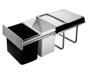 HAILO 3640-00 : Tri sélectif pour déchets, capacité 36 litres (2 x 18 litres), système tandem gain de place, à partir d'une largeur de meuble de 40 cm