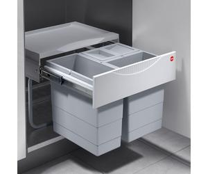 Hailo 3644731 - AS Raumspar Tandem S - 12L/8L/8L/couvercle Collecteur de déchets