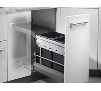 HAILO 3663101 : Tri sélectif pour déchets, capacité de 30 litres (2 x 15 litres), système TANDEM, à partir d'une largeur de meuble de 30 cm