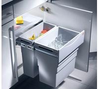 HAILO 3668-50 : Tri sélectif pour déchets, capacité de 49 litres (30 + 19 litres), système EASY CARGO 2, à partir d'une largeur de meuble de 50 cm