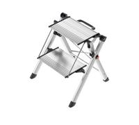 Hailo Escabeau Mini Comfort pliable en aluminium, 2 marches, 45 cm