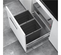 Hailo Allegro système poubelle cuisine tiroir encastrable 60 cm 2x28 L