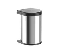 Hailo Collecteur de déchets 3520001 MO Mono 20 litres inox poli | Poubelle encastrable pivotante | Couvercle automatique pivotant et basculant | Pour armoire basse à partir de 40 cm | Hygiénique et