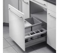 Hailo Collecteur de déchets 3620511 Separato-K 500 Insert 2x 8 + 18 litres gris clair