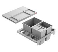 Hailo Collecteur de déchets 3620611 Separato-K 600 Insert 2x 8,5 + 18L Gris clair