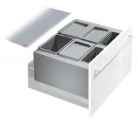 Hailo Collecteur de déchets 3630601 XX Inset Rehausse XXL 2x 8,5 + 2x 4,1 + 18 litres
