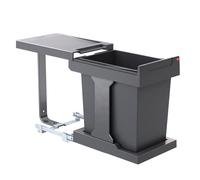 Hailo Collecteur de déchets 3635001 Solo manual, avec tiroir manuel, 1 seau intérieur de 20 l, pour armoires à partir de 300 mm de large, avec porte tournante, anthracite