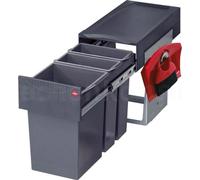 Hailo Collecteur de déchets 3666791 TZ Swing Terzett 2x 7 + 15 litres avec kit de balayage