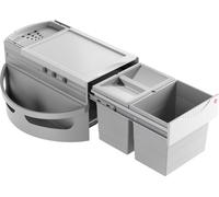 Hailo Corbeille d'angle 3645122 Rondo 2 fois Tri sélectif 2x 18 litres