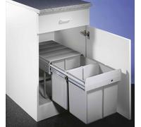 Hailo Double 2 DS. Collecteur de déchets, alu gris. - Poubelle