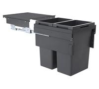 Hailo Euro Cargo 500 3619721 tri déchets 2x38 L 76 L gris foncé