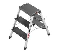 Escalier double en aluminium Hailo, modèle Master D70, avec 2 sections de 3 marches