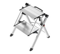 Hailo Escabeau Mini Comfort pliable en aluminium, 2 marches, 45 cm