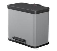 Hailo 0630-220 Poubelle à Pédale, Acier Inoxydable, Gris, 44.5 x 47.5 x 34.5 cm