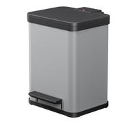 Hailo Hailo Öko duo Plus M, Poubelle à pédale, 2x9 ltr, argent Quantité:1