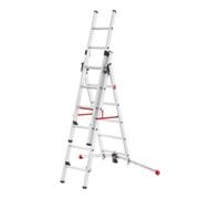 Hailo Hailo S100 ProfiLOT, échelle combinée en aluminium 3 parties, 2x6 + 1x5 barreaux Quantité:1