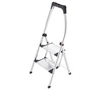Hailo K100 Escabeau confort StepLine, 2 marches, barre de sécurité élevée, pieds avec semelles à adhérence souple, capacité de charge jusqu'à 150 kg, 4303-201