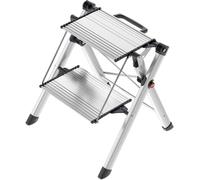 Hailo Escabeau pliable en aluminium Mini Comfort, 2 marches