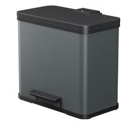 Hailo Öko trio Plus L - Poubelle à pédale pour le tri des déchets - Poubelle triple autonome de 3 x 9 litres en tôle d'acier - Système de tri des déchets avec couvercles à fermeture douce - Poubelle t