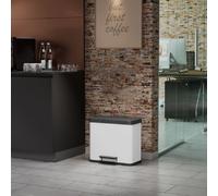 Hailo Oko Trio Plus Poubelle à pédale - 3x9 L - Blanc