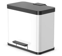 Hailo Poubelle à pédale Öko Duo Plus L Tri sélectif 17+9 L Blanc