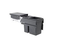 Hailo Poubelle de cuisine tri sélectif 2 bacs encastrable 25L (15+10) AS Cargo