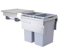 Hailo Poubelle de cuisine tri sélectif 2 bacs encastrable 80L (38+38) Euro Cargo 500