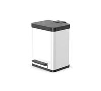 Hailo - Poubelle de tri sÃ©lectif 2 bacs Ã pÃ©dale 20L (9+9) Hailo Ãko Duo Plus M - Blanc
