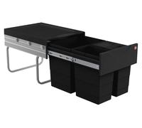 Hailo Raumspar Tandem 3642731 poubelle 34 L 18/8/8 L noire coulissante
