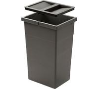 Hailo Seau intérieur 1220359 avec couvercle gris basalte 13 litres 242x192x380 mm