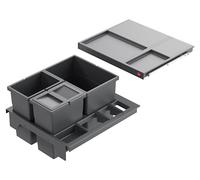 Hailo Separato-K 500 panier 2x8+18L pour meuble 50cm gris foncé