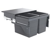 Poubelle de cuisine tri sélectif 2 bacs encastrable 60L (28+28) Hailo Cargo